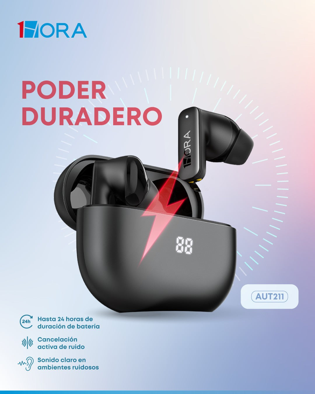 Audífonos Inalámbricos Premium 1Hora AUT211