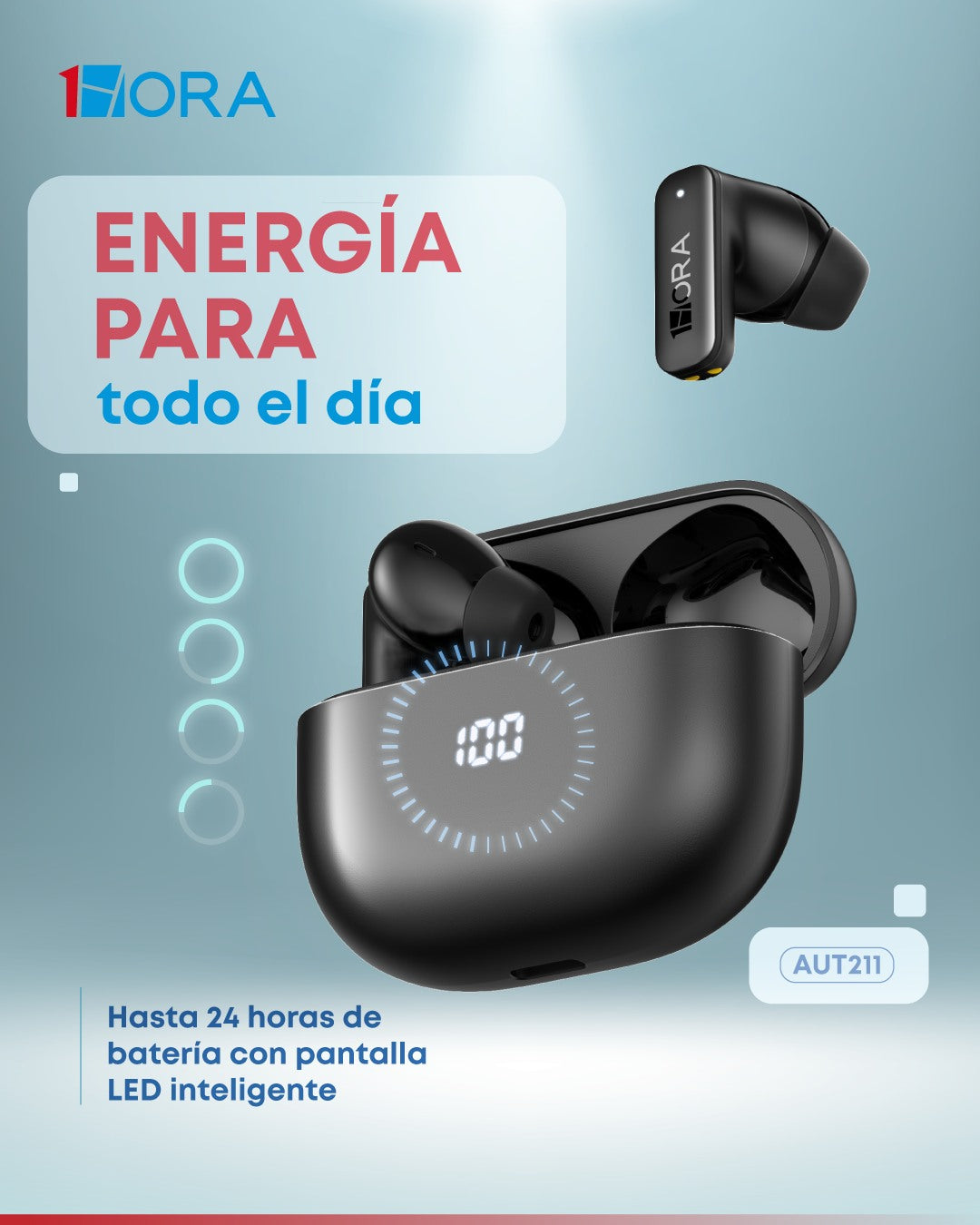 Audífonos Inalámbricos Premium 1Hora AUT211