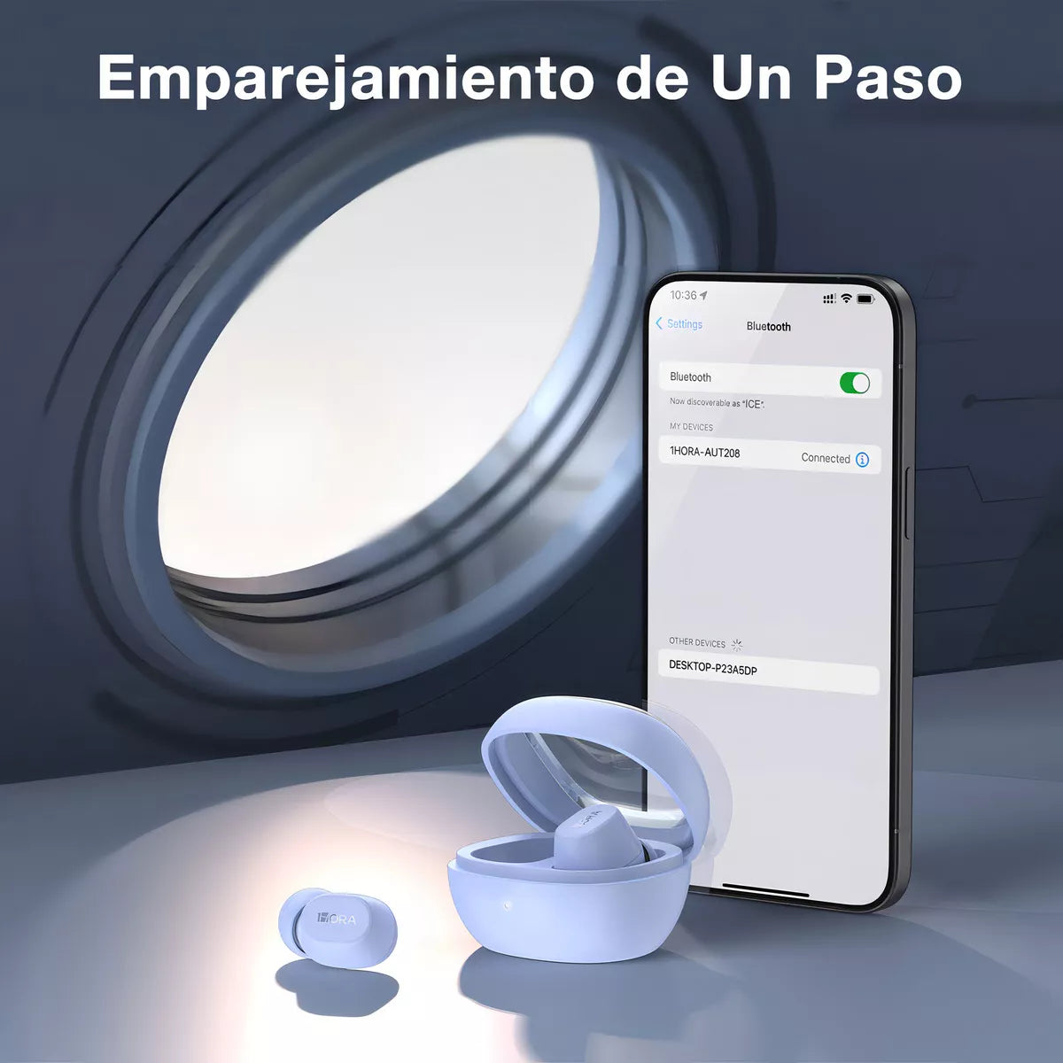 Audífonos Inalámbricos 1Hora AUT208 – Diseño Futurista Color Azul