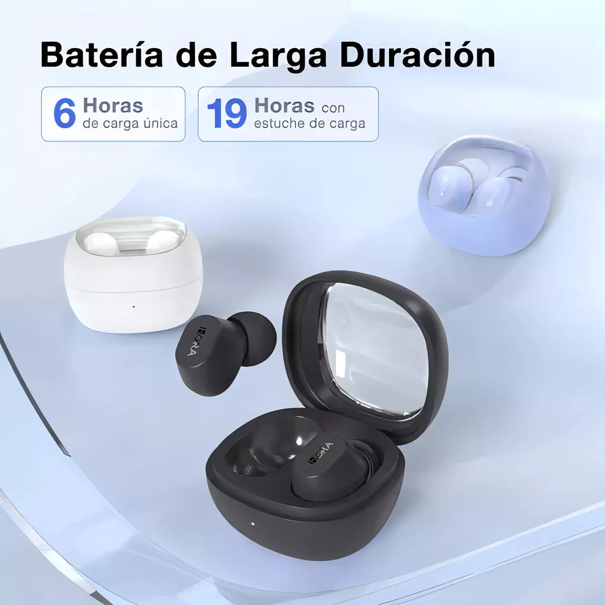 Audífonos Inalámbricos 1Hora AUT208 – Diseño Futurista Color Negro