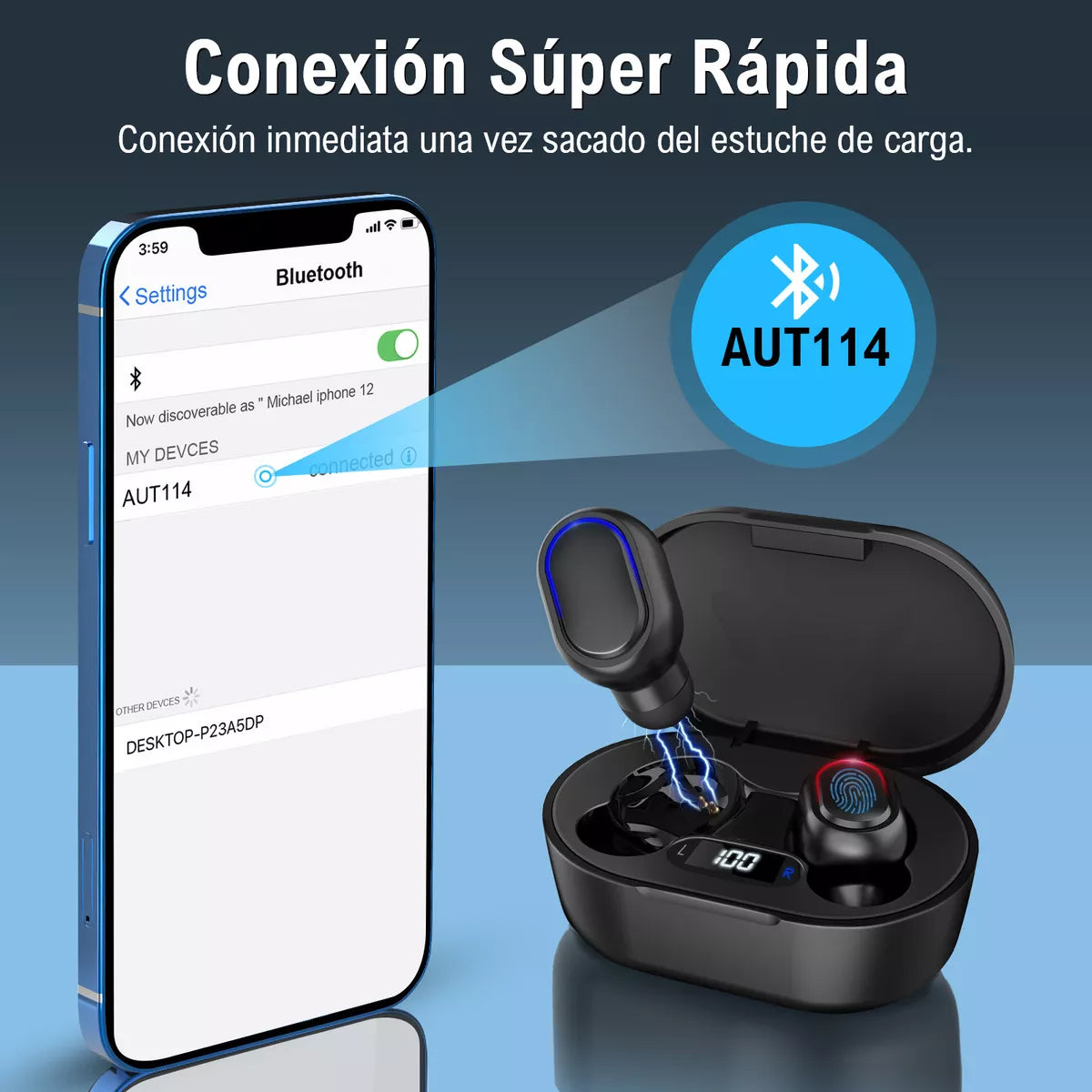 Audífonos Inalámbricos 1Hora AUT114 – Bluetooth 5.3