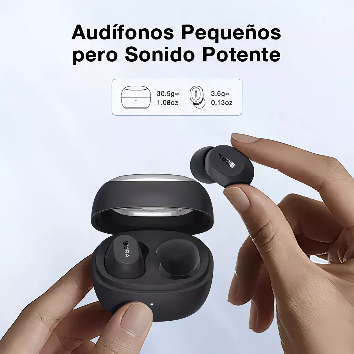 Audífonos Inalámbricos 1Hora AUT208 – Diseño Futurista Color Negro