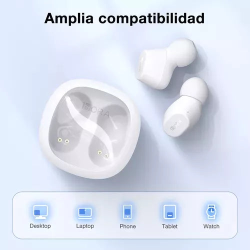 Audífonos Inalámbricos 1Hora AUT208 – Diseño Futurista Color Blanco