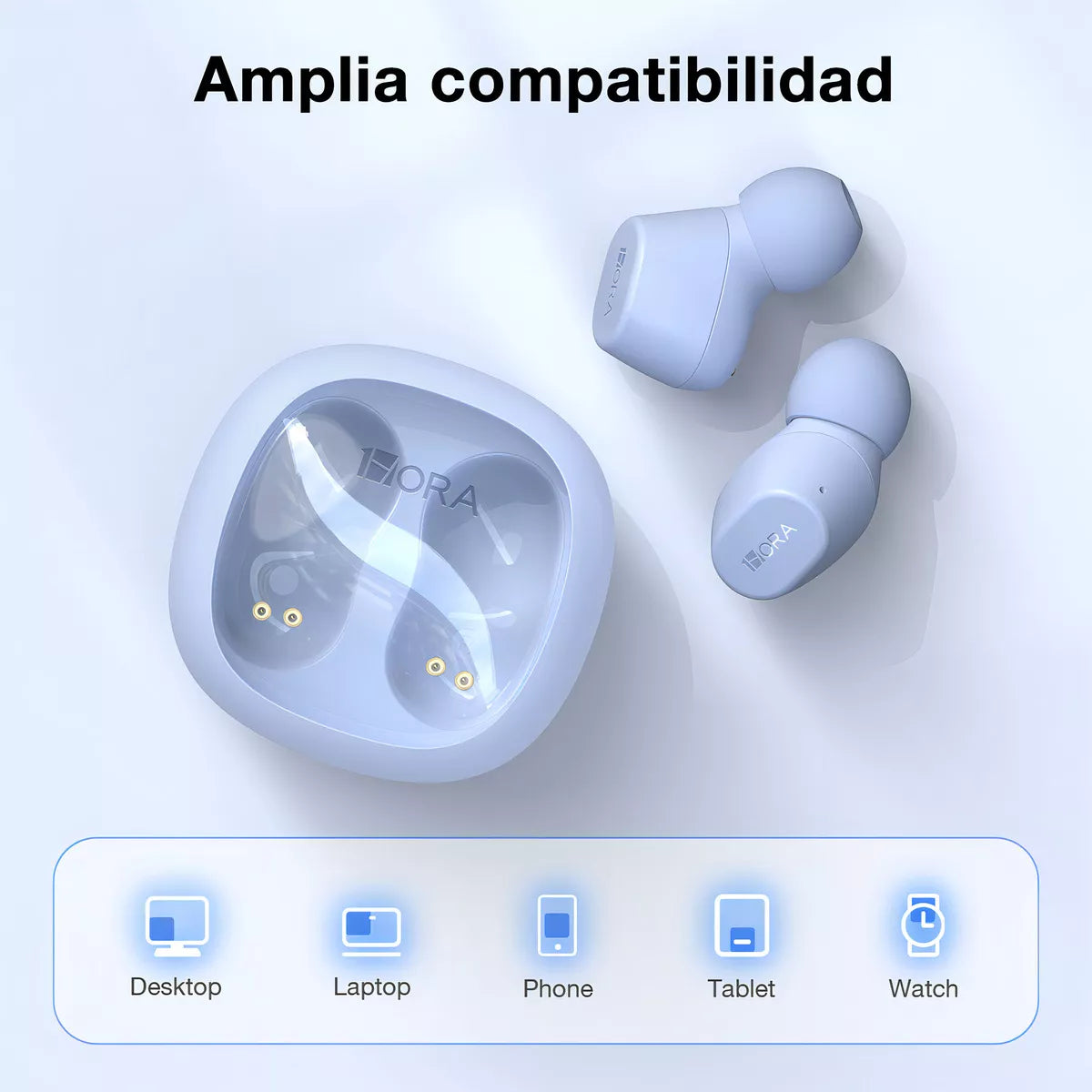 Audífonos Inalámbricos 1Hora AUT208 – Diseño Futurista Color Azul