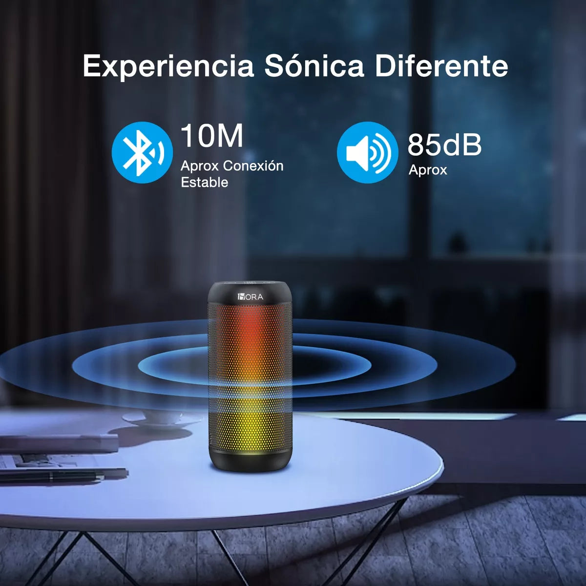 Parlante Bluetooth 1Hora BOC242 – Luces RGB y Sonido Hi-Fi