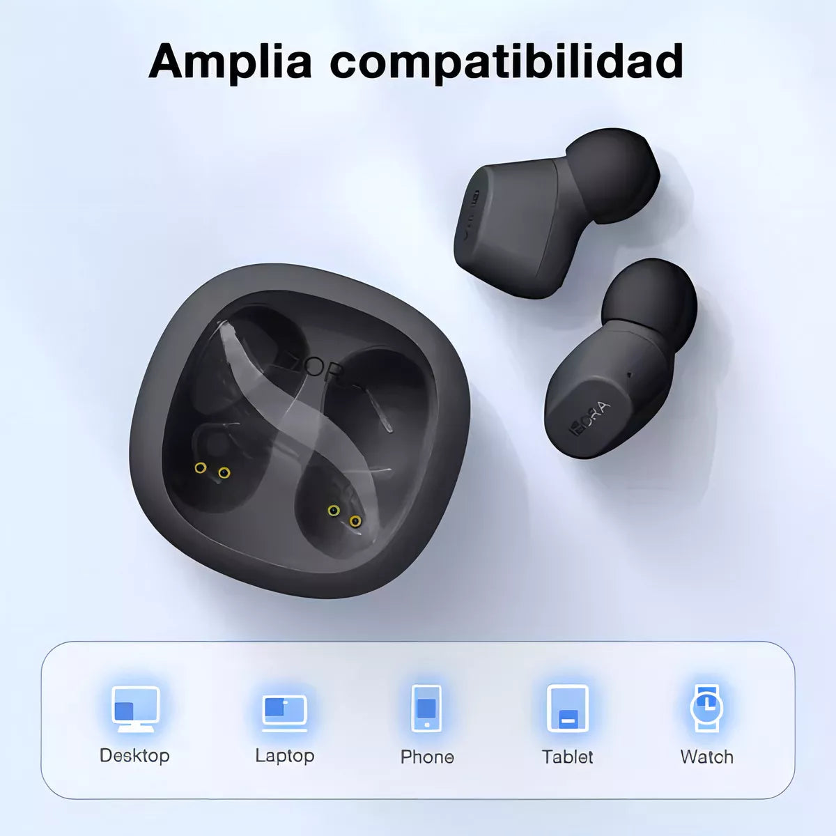 Audífonos Inalámbricos 1Hora AUT208 – Diseño Futurista Color Negro