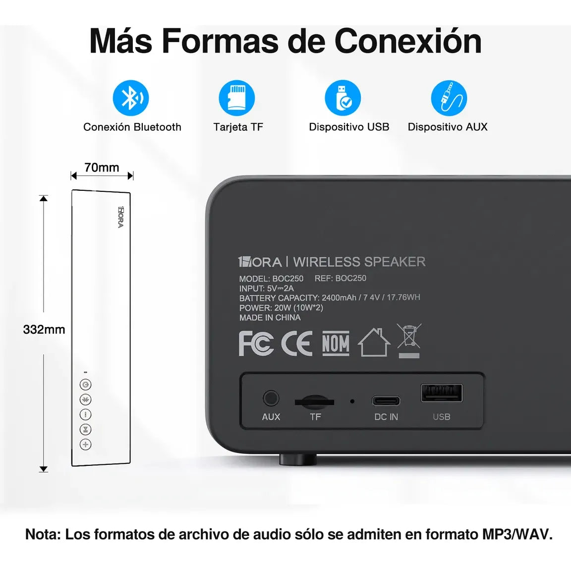 Parlante Bluetooth 1Hora BOC250 – 20W