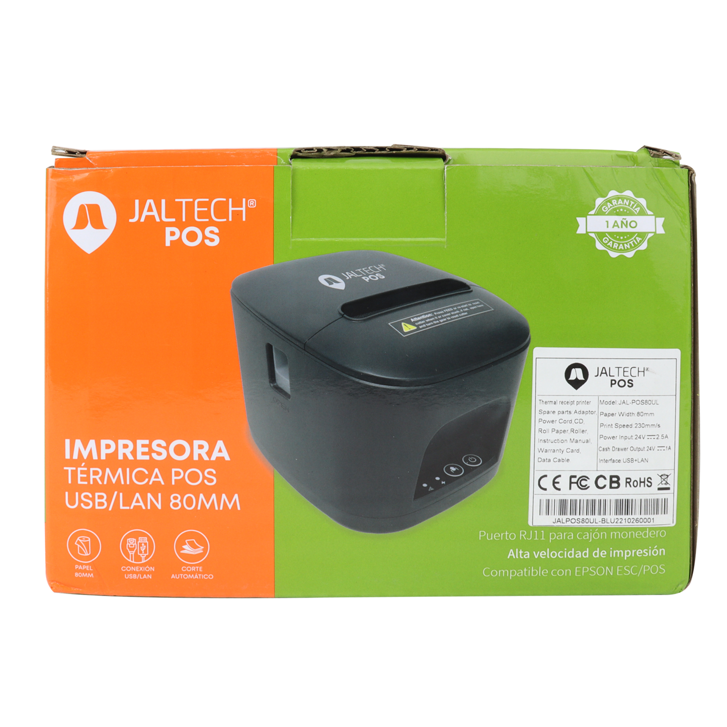 Impresora Térmica POS USB/LAN 80mm JALTECH