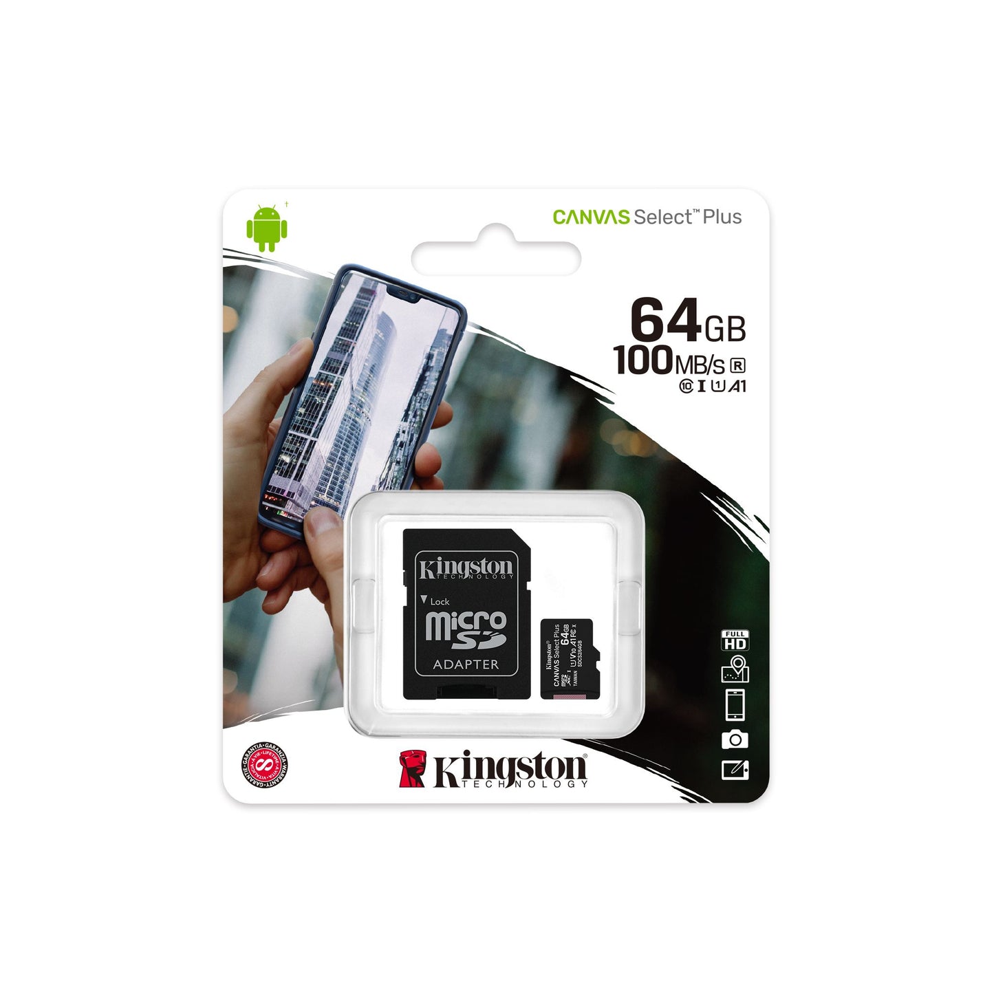 Tarjeta de Memoria microSD Canvas Select Plus – Kingston 64GB