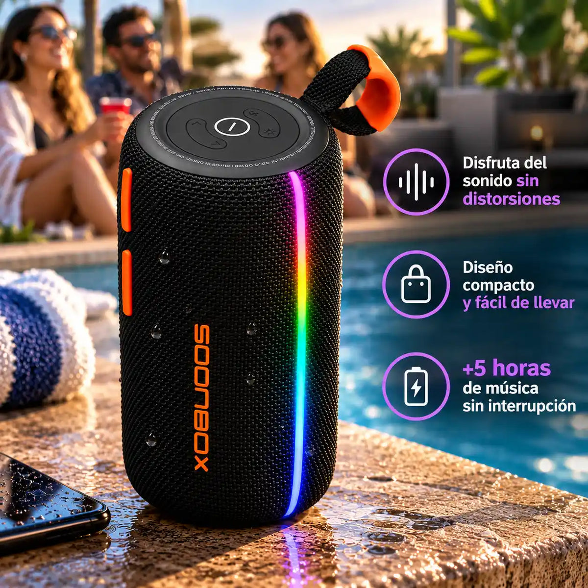 Parlante Bluetooth SOONBOX 40 W S8100PRO con Super Bass
