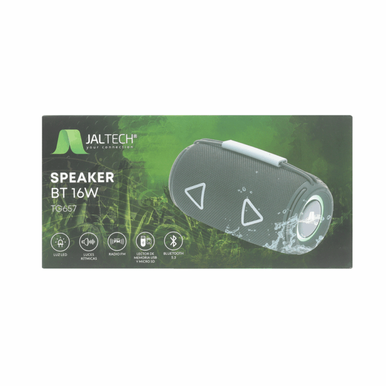 Parlante Bluetooth 16 W – Diseño Camuflado con Luces RGB